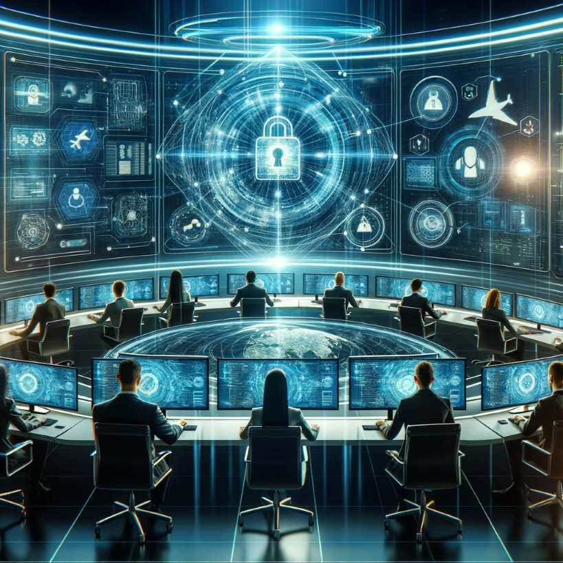 futuristic cybersecurity operations center